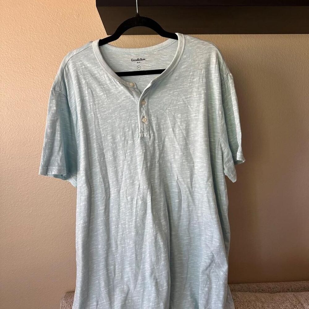 Goodfellow-co Men's Blue and Green Shirt